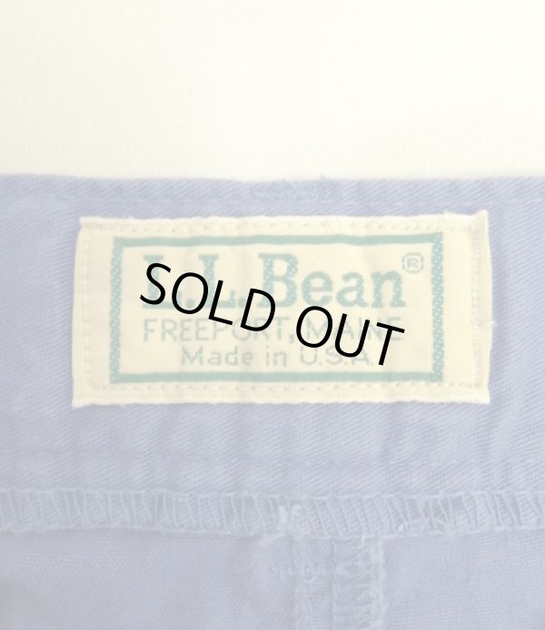 画像2: 80'S LL Bean ツープリーツ チノショーツ ブルー 42TALONジップ USA製 (VINTAGE)