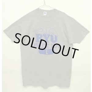 画像: 90'S RUSSELL ATHLETIC "BYU ATHLETIC DEPT" シングルステッチ 半袖 Tシャツ 杢グレー USA製 (VINTAGE)