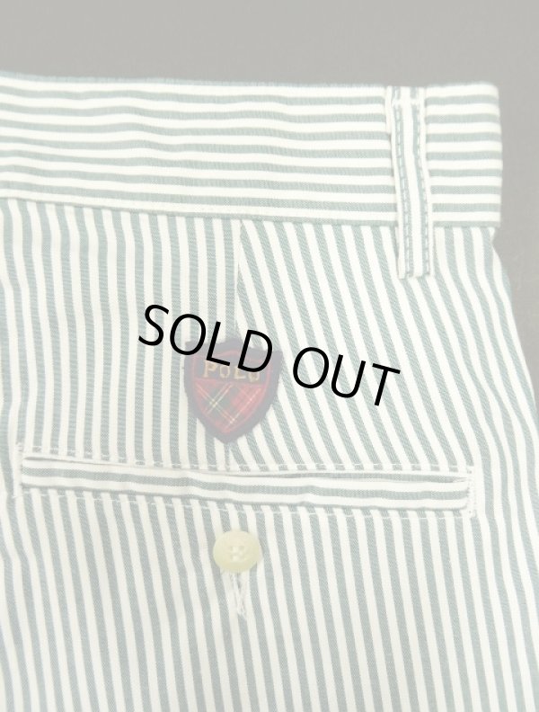 画像7: 90'S RALPH LAUREN ツープリーツ ショーツ TALONジップ ストライプ USA製 (DEADSTOCK)