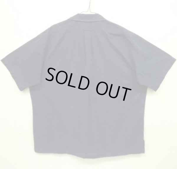 画像3: 90'S RALPH LAUREN "CALDWELL"  裾ロゴ コットン 半袖 オープンカラーシャツ ネイビー (VINTAGE)