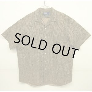 画像: 90'S RALPH LAUREN "BONNARD" シルク/リネン 半袖 オープンカラーシャツ 総柄 (VINTAGE)