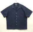 画像1: 90'S RALPH LAUREN "CALDWELL"  裾ロゴ コットン 半袖 オープンカラーシャツ ネイビー (VINTAGE)