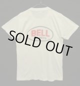 画像: 70'S BELL HELMETS 染み込みプリント シングルステッチ 半袖 Tシャツ ホワイト (VINTAGE)
