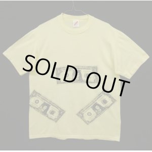 画像: 80'S ONE DOLLAR BILL 両面プリント シングルステッチ 半袖 Tシャツ イエロー USA製 (VINTAGE)