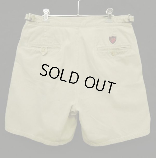 画像5: 90'S RALPH LAUREN アジャスター付き ツープリーツ チノショーツ ベージュ USA製 (VINTAGE)