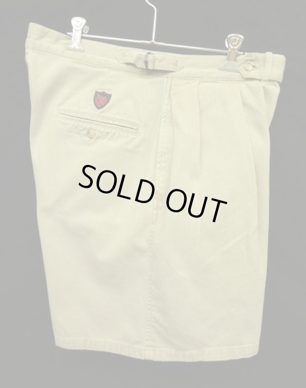 画像4: 90'S RALPH LAUREN アジャスター付き ツープリーツ チノショーツ ベージュ USA製 (VINTAGE)