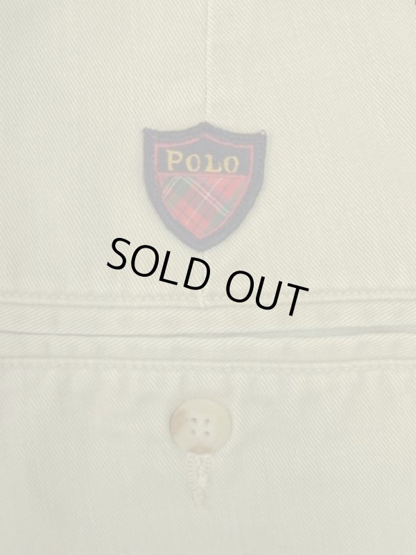 画像6: 90'S RALPH LAUREN アジャスター付き ツープリーツ チノショーツ ベージュ USA製 (VINTAGE)