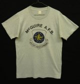 画像: 80'S McGUIRE A.F.B. 染み込みプリント シングルステッチ 半袖 Tシャツ 杢グレー (VINTAGE)