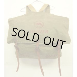 画像: 50'S MONARCH BRAND "B.S.A." ヘビーキャンバス/レザー バックパック オリーブ (VINTAGE)
