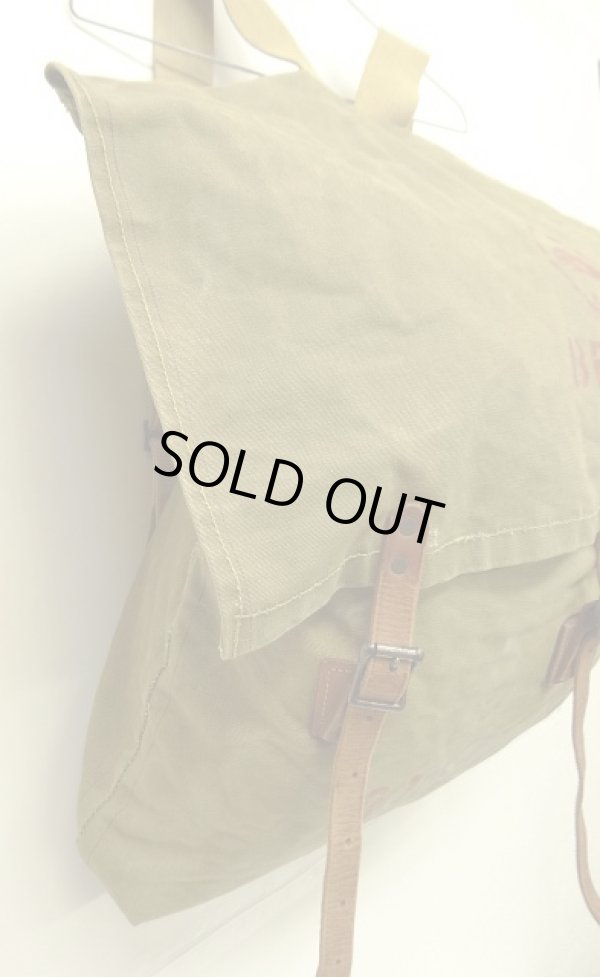 画像3: 50'S MONARCH BRAND "B.S.A." ヘビーキャンバス/レザー バックパック オリーブ (VINTAGE)