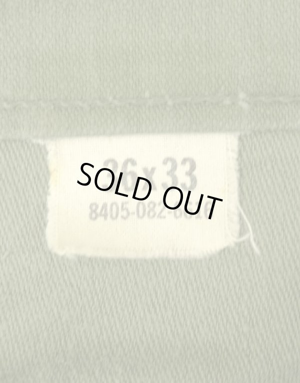 画像3: 60'S アメリカ軍 US ARMY "OG107" 平ボタン コットンサテン ベイカーパンツ W36L33 (VINTAGE)