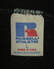 画像2: 90'S RUSSELL ATHLETIC 前Vガゼット付き クルーネック スウェットシャツ ブラック USA製 (VINTAGE)