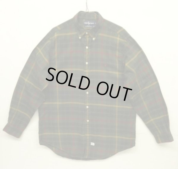 画像1: 90'S RALPH LAUREN フランネル 長袖 BDシャツ チェック柄 USA製 (VINTAGE)