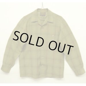 画像: 60'S PENDLETON "SIR PENDLETON" ウール 長袖 オープンカラーシャツ チェック柄 USA製 (VINTAGE)