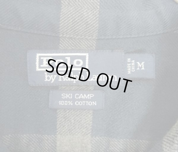画像2: 90'S RALPH LAUREN "SKI CAMP" コットン 長袖 オープンカラーシャツ チェック柄 (VINTAGE)