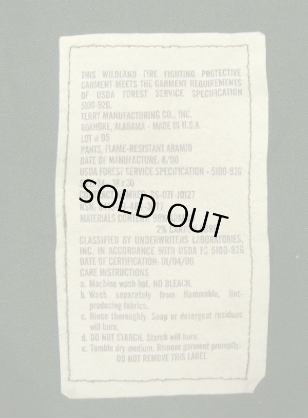 画像2: 00'S USDA FOREST SERVICE SPECIFICATION アラミド カーゴパンツ ダークグリーン USA製 (VINTAGE)