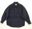 画像1: 90'S J.CREW 旧タグ 太畝コーデュロイ プルオーバーシャツ ネイビー (VINTAGE)