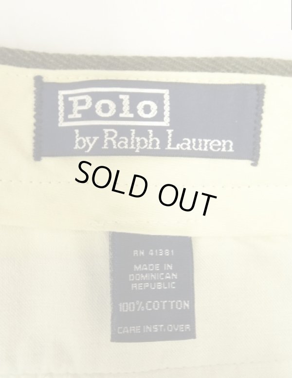 画像2: 90'S RALPH LAUREN ウィップコード ツープリーツ スラックス トラウザーズ カーキ (VINTAGE)