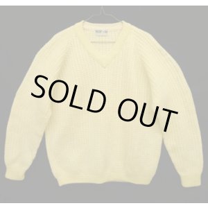 画像: MEISTER KNIT Vネック ラグランスリーブ セーター ナチュラル オーストリア製 (VINTAGE) 