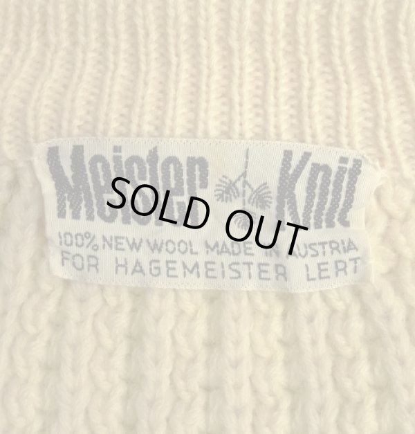 画像2: MEISTER KNIT Vネック ラグランスリーブ セーター ナチュラル オーストリア製 (VINTAGE) 