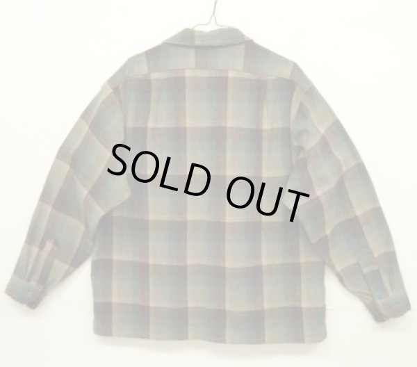 画像3: 70'S PENDLETON "BOARD SHIRT" ウール オープンカラーシャツ オンブレチェック USA製 (VINTAGE)