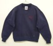 画像1: 90'S RUSSELL ATHLETIC "PRO COTTON" 前Vガゼット付き クルーネック スウェットシャツ ネイビー USA製 (VINTAGE)