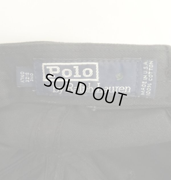 画像6: 90'S RALPH LAUREN ロゴ刺繍 ベースボールキャップ ブラック USA製 (VINTAGE)