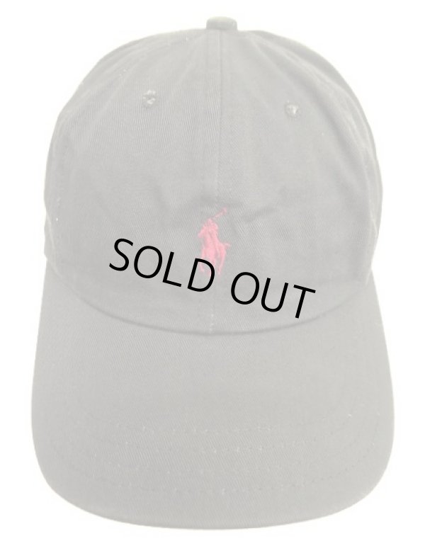 画像2: 90'S RALPH LAUREN ロゴ刺繍 ベースボールキャップ ブラック USA製 (VINTAGE)