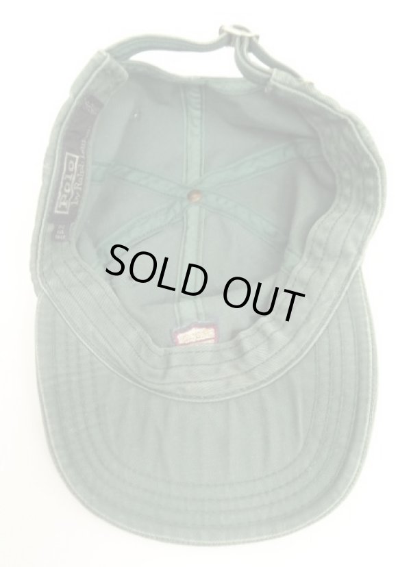 画像5: 90'S RALPH LAUREN エンブレムロゴ ベースボールキャップ グリーン USA製 (VINTAGE)