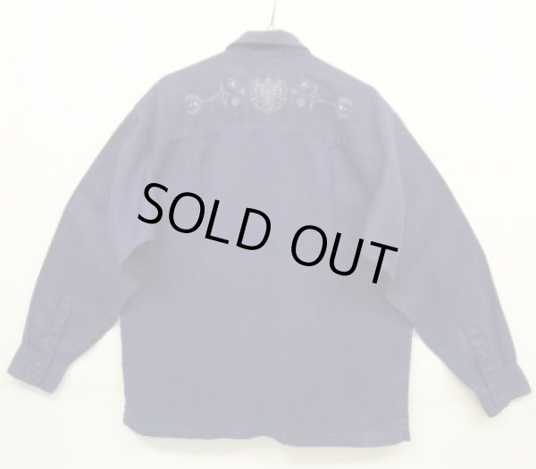 画像5: 04'S PATAGONIA "RHYTHM" 刺繍入り ヘンプ 長袖 フルジップシャツ インディゴ (VINTAGE)