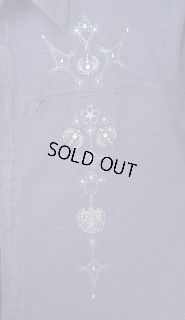 画像3: 04'S PATAGONIA "RHYTHM" 刺繍入り ヘンプ 長袖 フルジップシャツ インディゴ (VINTAGE)