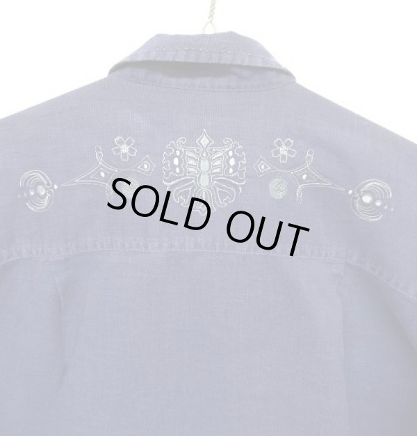 画像6: 04'S PATAGONIA "RHYTHM" 刺繍入り ヘンプ 長袖 フルジップシャツ インディゴ (VINTAGE)