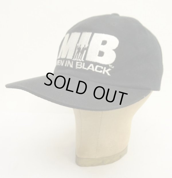 画像1: 90'S MEN IN BLACK x RAY-BAN オフィシャル ロゴ刺繍 ベースボールキャップ ブラック (VINTAGE)
