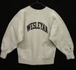 画像1: 90'S CHAMPION "WESLEYAN" 染み込みプリント 刺繍タグ リバースウィーブ グレー USA製 (VINTAGE)