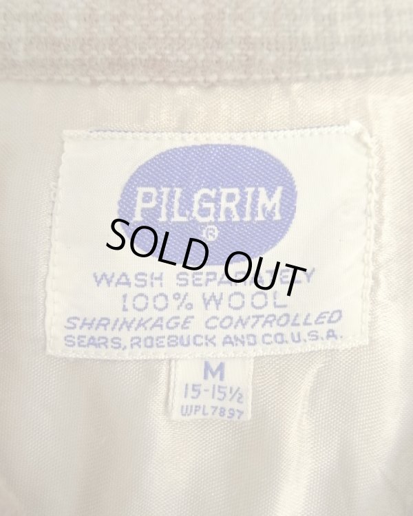 画像2: 60'S PILGRIM ウール オープンカラーシャツ オンブレチェック USA製 (VINTAGE)