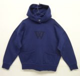 画像: WOODBLOCK "W FELT PATCHED PIGMENT SWEAT HOODIE" NAVY (NEW)