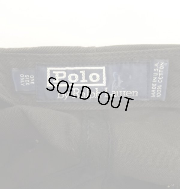 画像6: 90'S RALPH LAUREN ロゴ刺繍 ベースボールキャップ フェードブラック USA製 (VINTAGE)