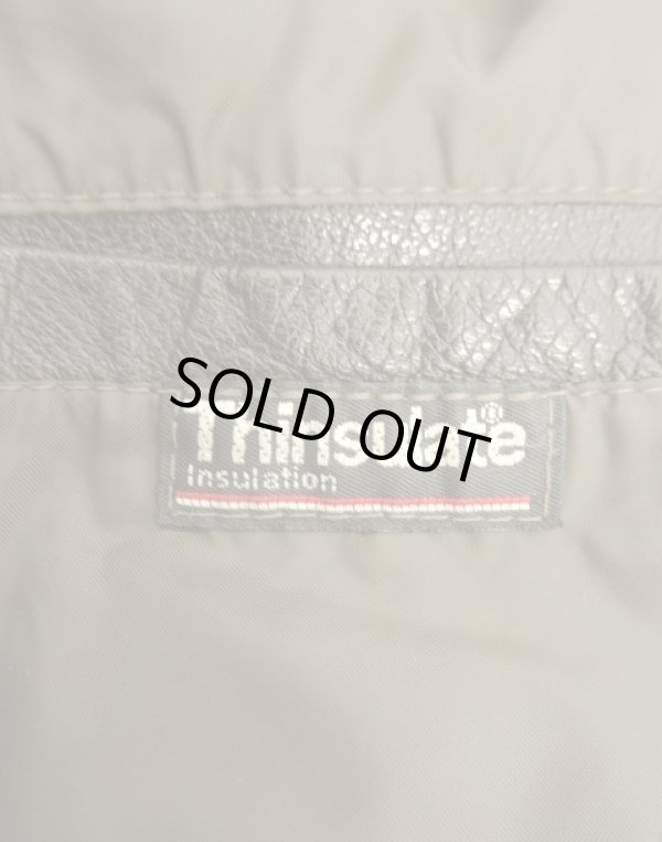 画像3: 90'S LL Bean "THINSULATE入り" A-2 ゴートスキン レザー フライトジャケット ブラウン USA製 (VINTAGE)