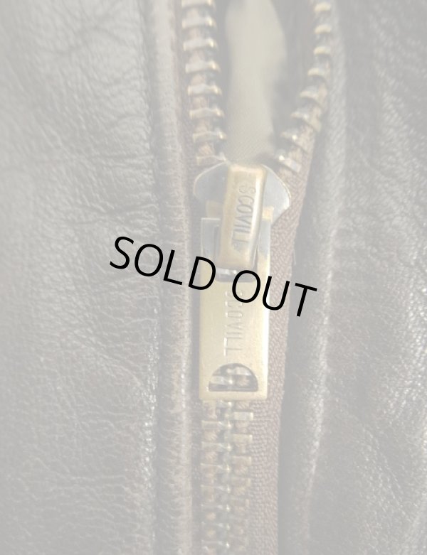 画像4: 90'S LL Bean "THINSULATE入り" A-2 ゴートスキン レザー フライトジャケット ブラウン USA製 (VINTAGE)