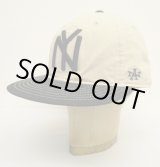 画像: AMERICAN NEEDLE "NEW YORK BLACK YANKEES" 6パネル ベースボールキャップ アイボリー/ブラック (NEW)