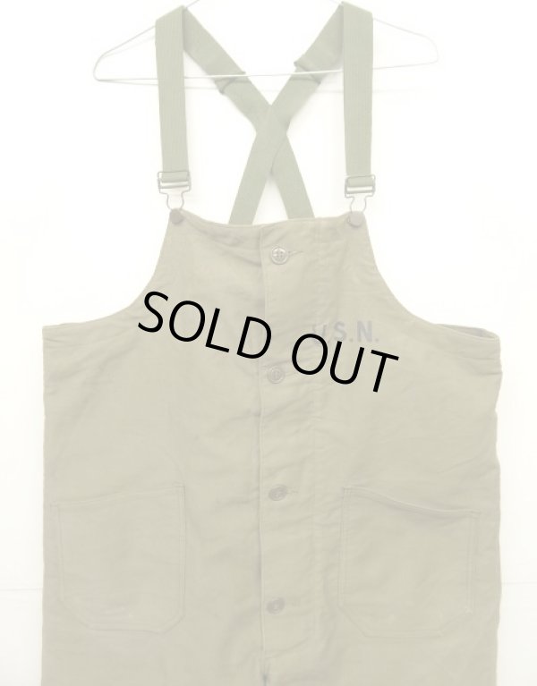 画像2: 40'S アメリカ軍 US NAVY "N-1" デッキトラウザーズ オーバーオール CONMARコの字留め (VINTAGE)