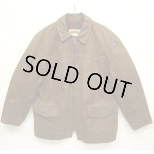 画像: ヴィンテージ FOVER 裏地付き レザーカーコート ダークブラウン イタリア製 (VINTAGE)