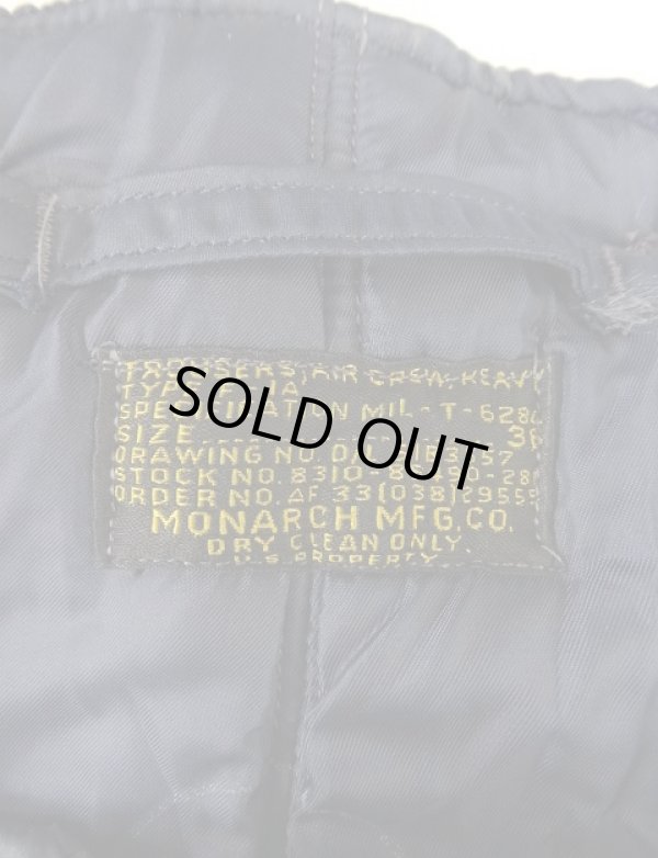 画像2: 50'S アメリカ軍 USAF "F-1A" 黒タグ 中綿入り トラウザーズ エアフォースブルー CONMARジップ (VINTAGE)