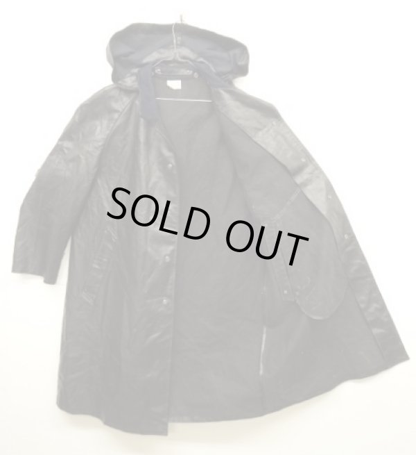 画像3: 90'S フランス軍 フード付き 襟ウール ラバーコート ブラック (VINTAGE)