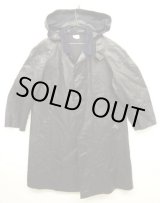 画像: 90'S フランス軍 フード付き 襟ウール ラバーコート ブラック (VINTAGE)