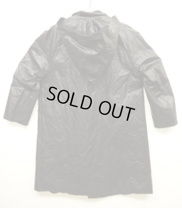 画像4: 90'S フランス軍 フード付き 襟ウール ラバーコート ブラック (VINTAGE)