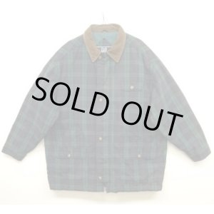 画像: 90'S GAP 旧タグ 襟コーデュロイ 中綿入り カバーオール ブラックウォッチ (VINTAGE)