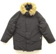 画像1: 00'S CARHARTT ファー付きフード 中綿入り ナイロン N-3Bジャケット ブラック (VINTAGE)