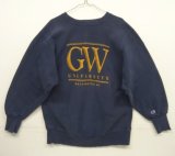 画像: 90'S CHAMPION "GW UNIVERSITY" 刺繍タグ リバースウィーブ ネイビー USA製 (VINTAGE)