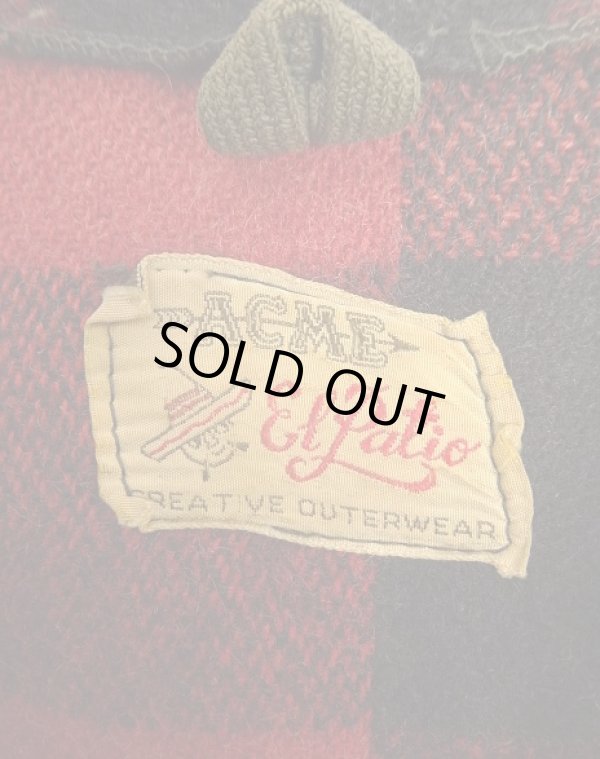 画像2: 50'S ACME ウール マッキーノジャケット ブラック/レッド バッファローチェック (VINTAGE)